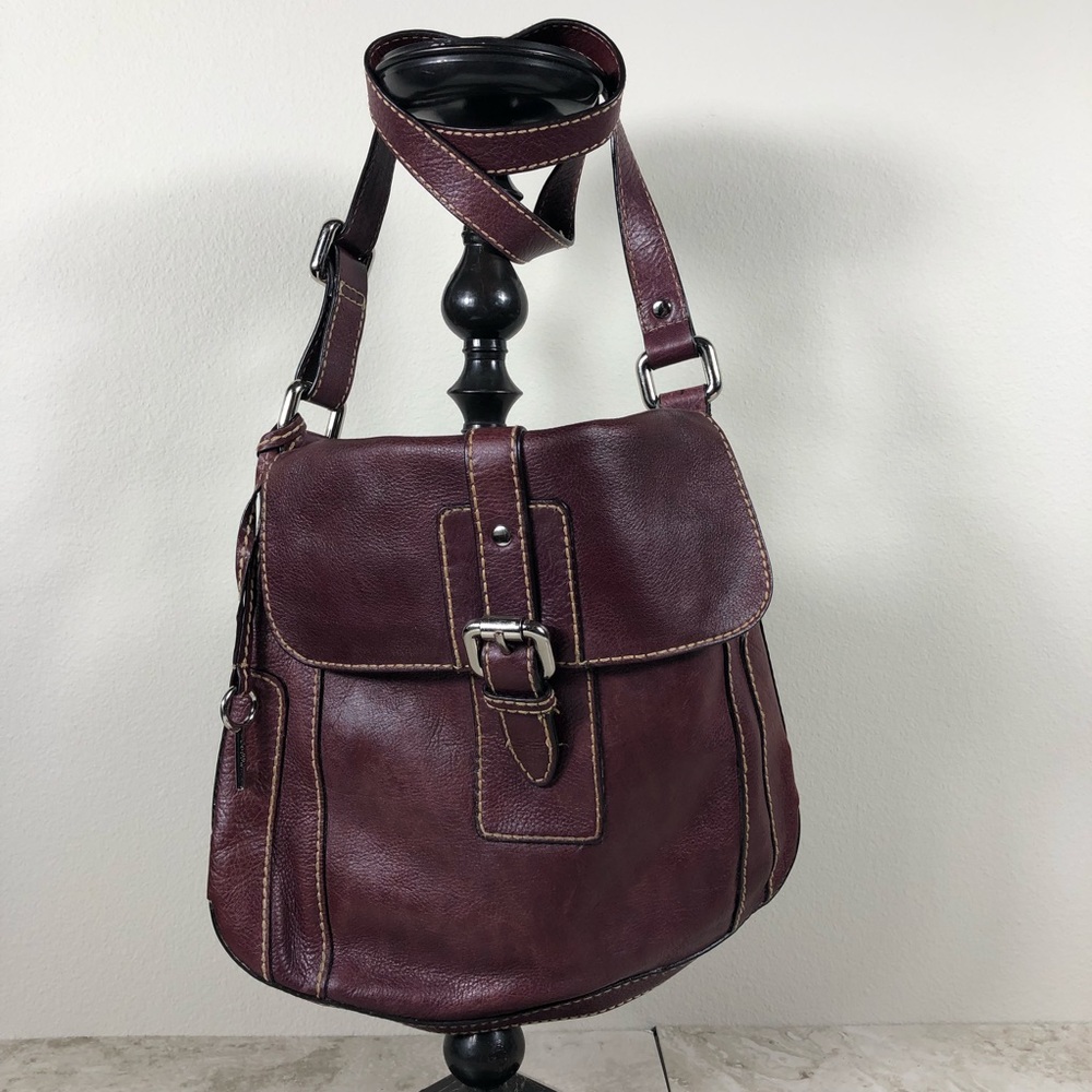 Fossil Purple Leather Crossbody